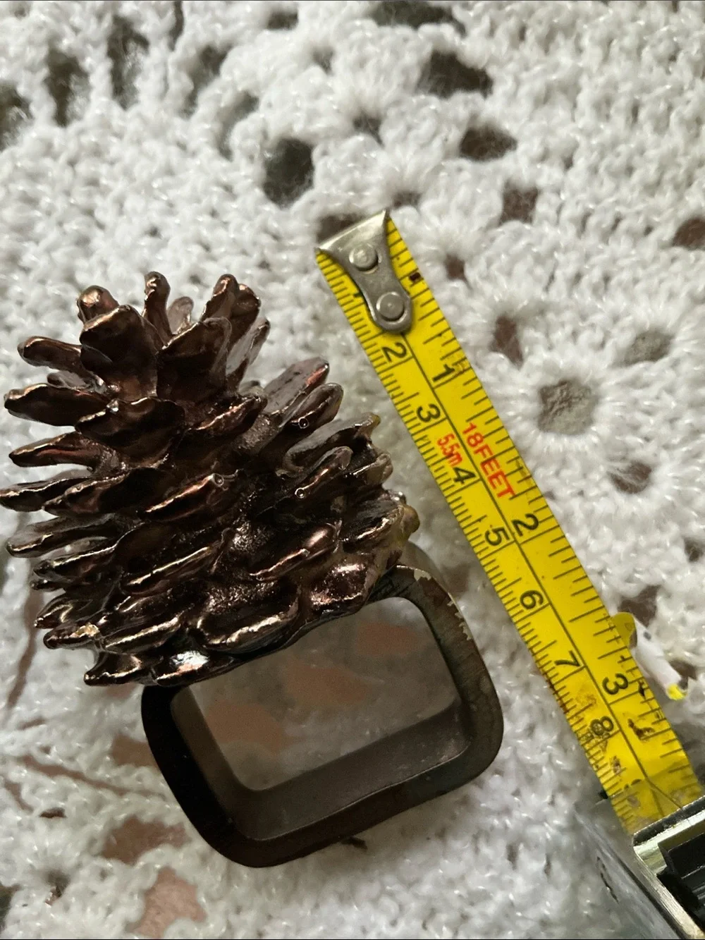 Pinecone Decorative Holiday Napkin Rings Lot of 5